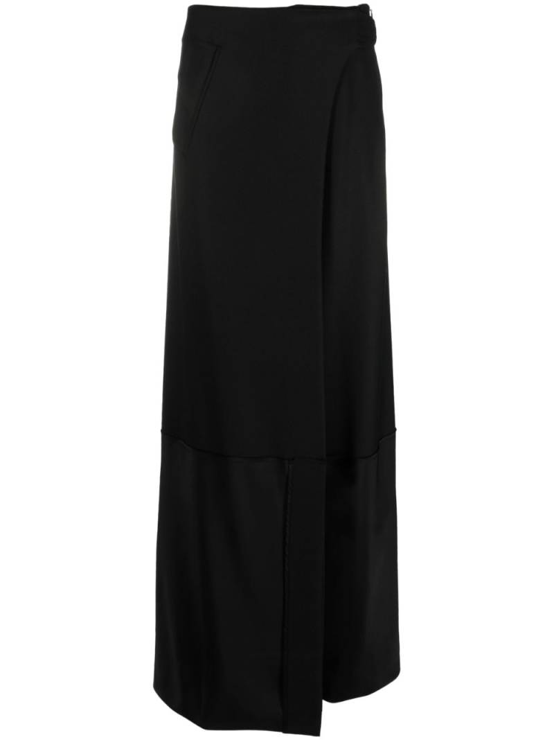 Victoria Beckham satin-trim maxi wrap skirt - Black von Victoria Beckham