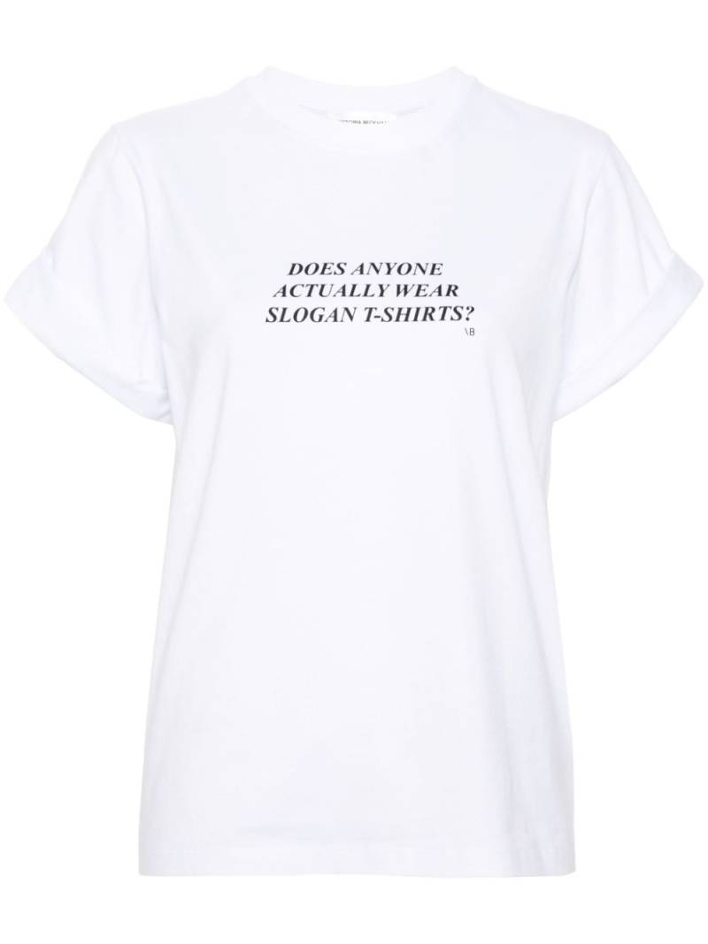 Victoria Beckham slogan-print organic-cotton T-shirt - White von Victoria Beckham