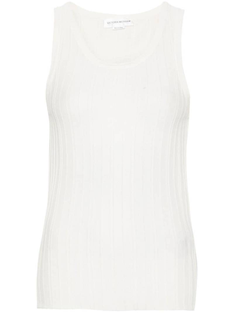 Victoria Beckham striped fine-knit tank top - White von Victoria Beckham