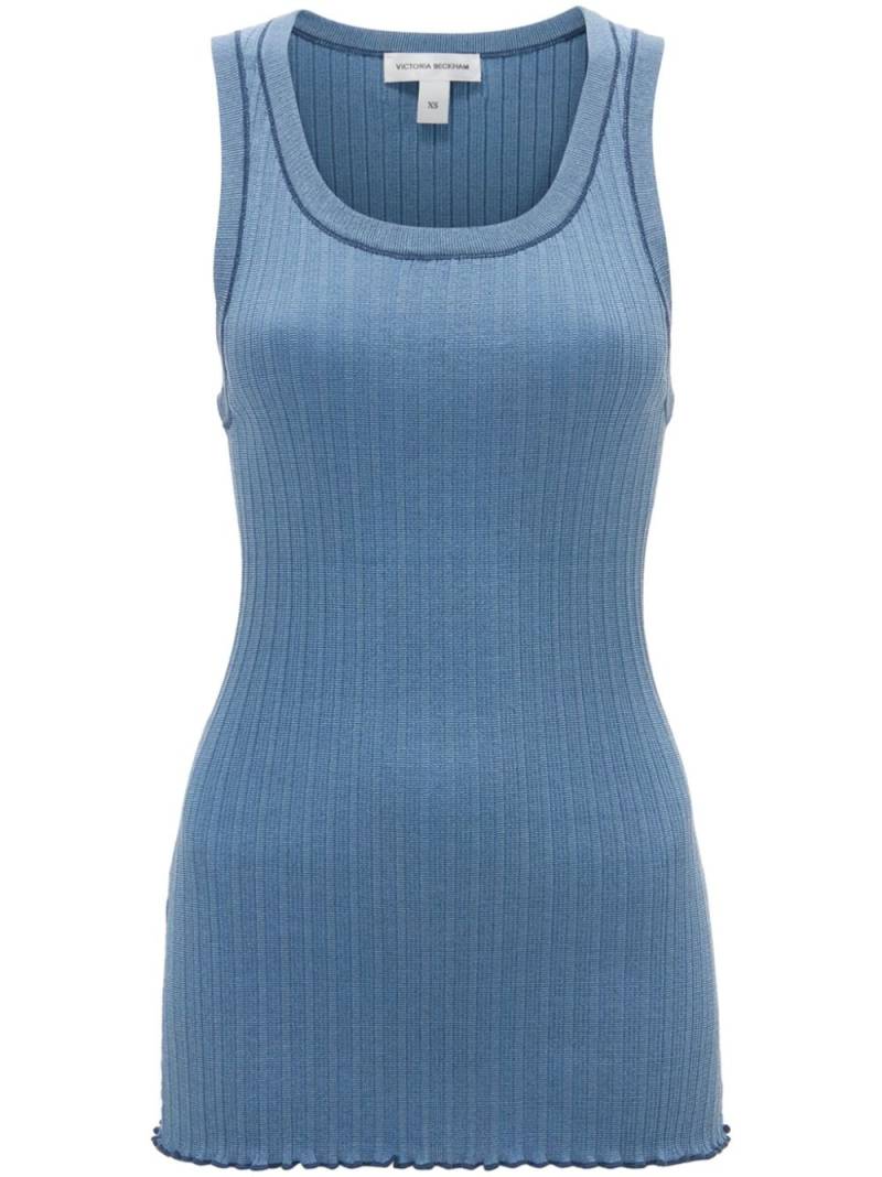 Victoria Beckham striped fine-knit top - Blue von Victoria Beckham