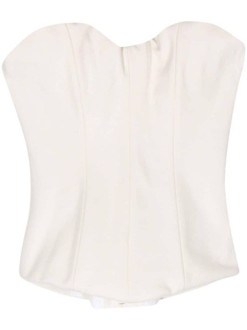 Victoria Beckham textured strapless top - White von Victoria Beckham