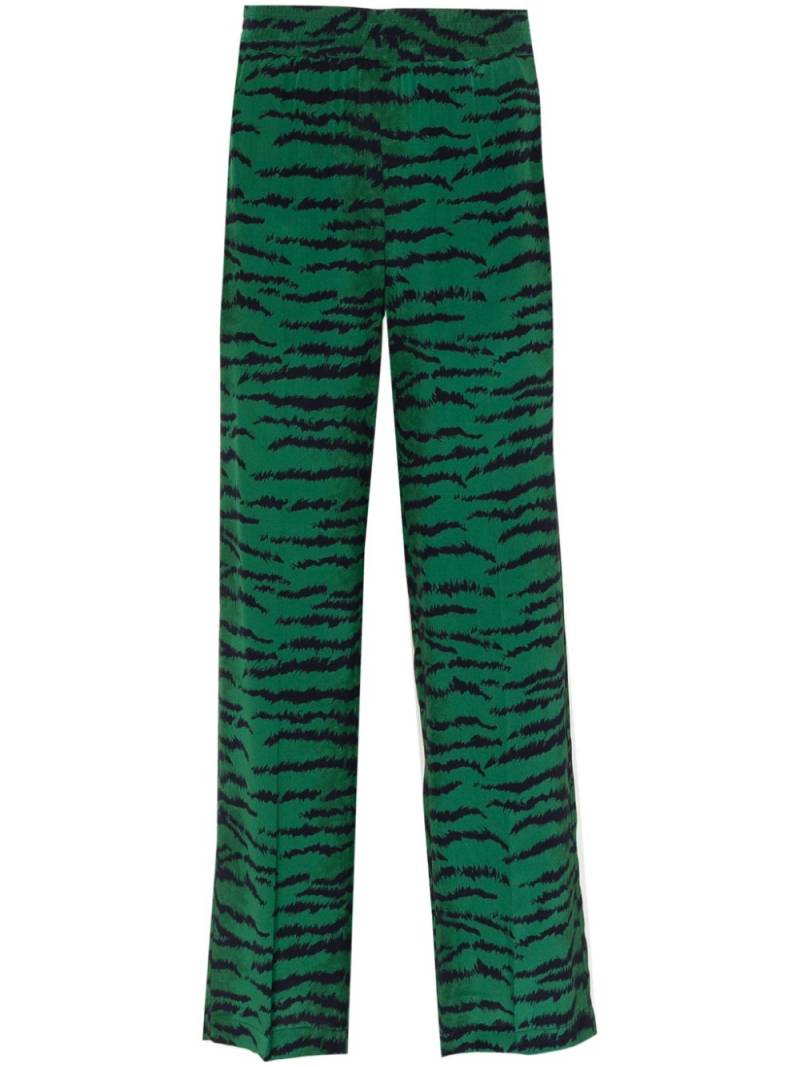 Victoria Beckham tiger-print straight-leg trousers - Green von Victoria Beckham