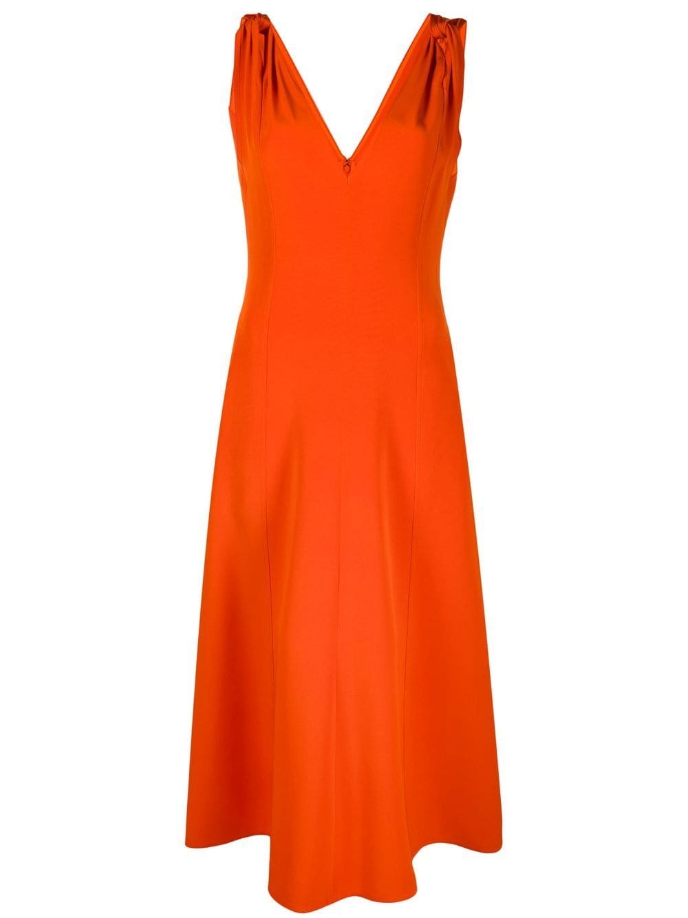 Victoria Beckham twist-shoulder fit-and-flare dress - Orange von Victoria Beckham