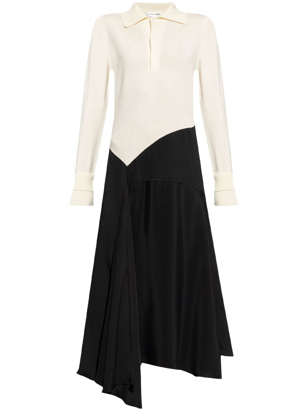 Victoria Beckham two-tone asymmetric midi dress - White von Victoria Beckham