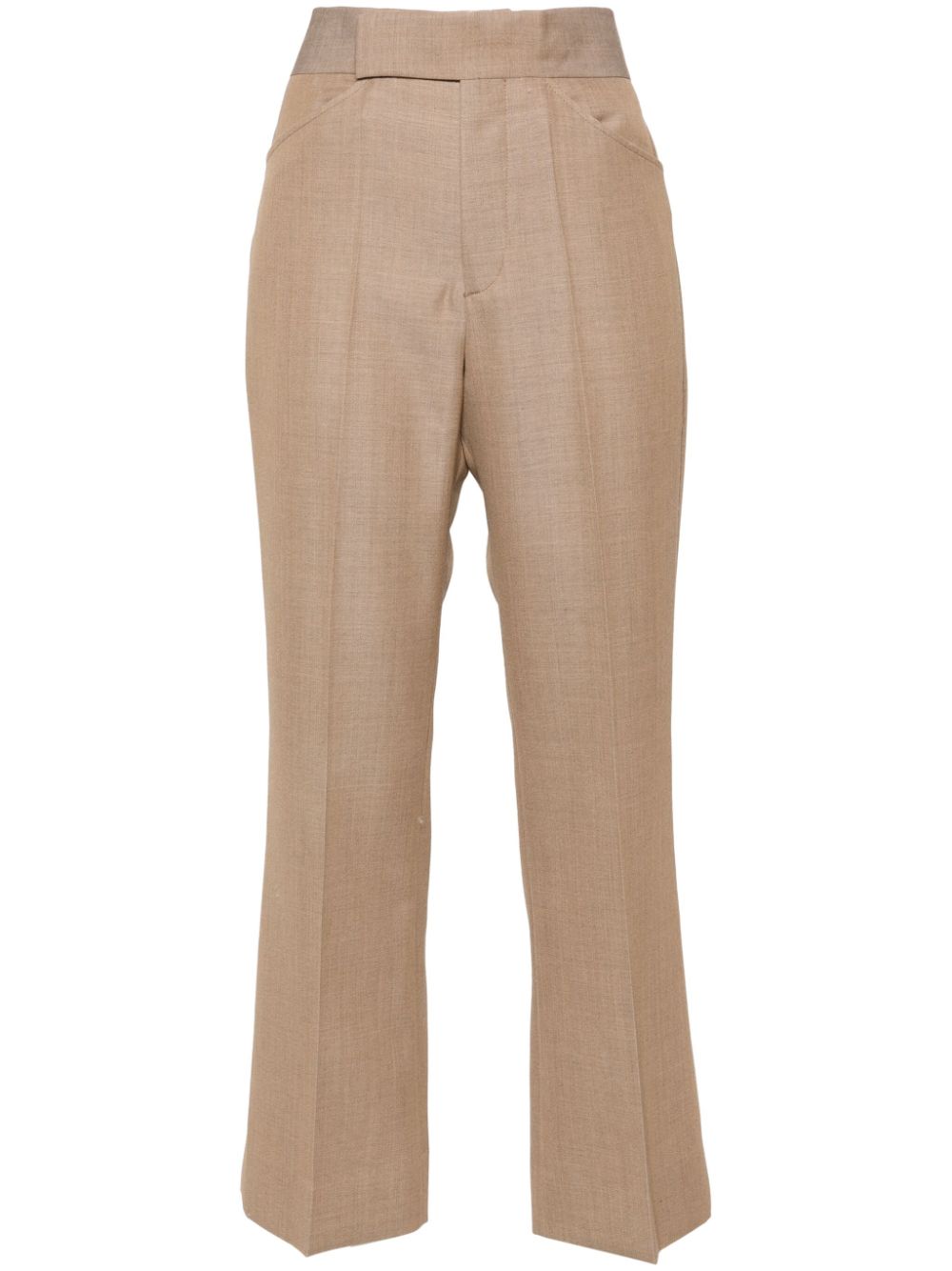 Victoria Beckham wide cropped flared trousers - Neutrals von Victoria Beckham