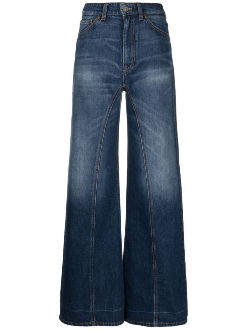 Victoria Beckham wide-leg cotton jeans - Blue von Victoria Beckham
