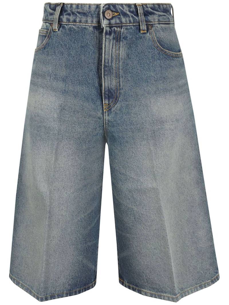 Victoria Beckham wide-leg denim shorts - Blue von Victoria Beckham