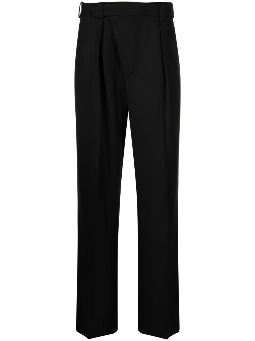 Victoria Beckham pleated wool wrap trousers - Black von Victoria Beckham