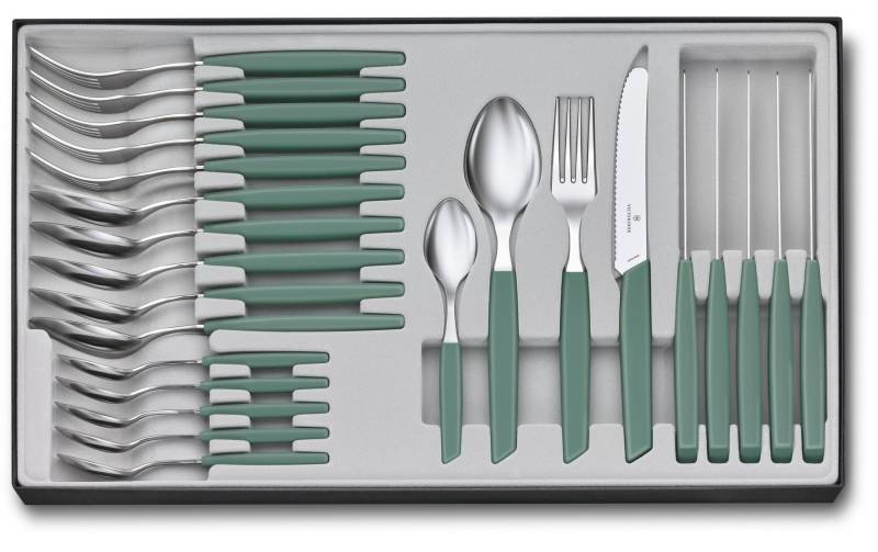 Victorinox Besteck-Set »Swiss Modern 24-teilig«, (Set, 24 tlg.), Zeitloses 24-teiliges Set mit modernen Kunststoffgriffen von Victorinox