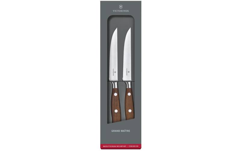 Victorinox Steakkochmesser »Grand Maître Wood«, (Set, 2 tlg., Steakmesser-Set) von Victorinox