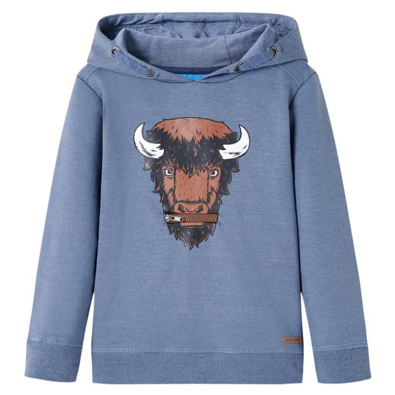 Kinder Kapuzenpullover Baumwolle Jungen Blau 104 von VidaXL