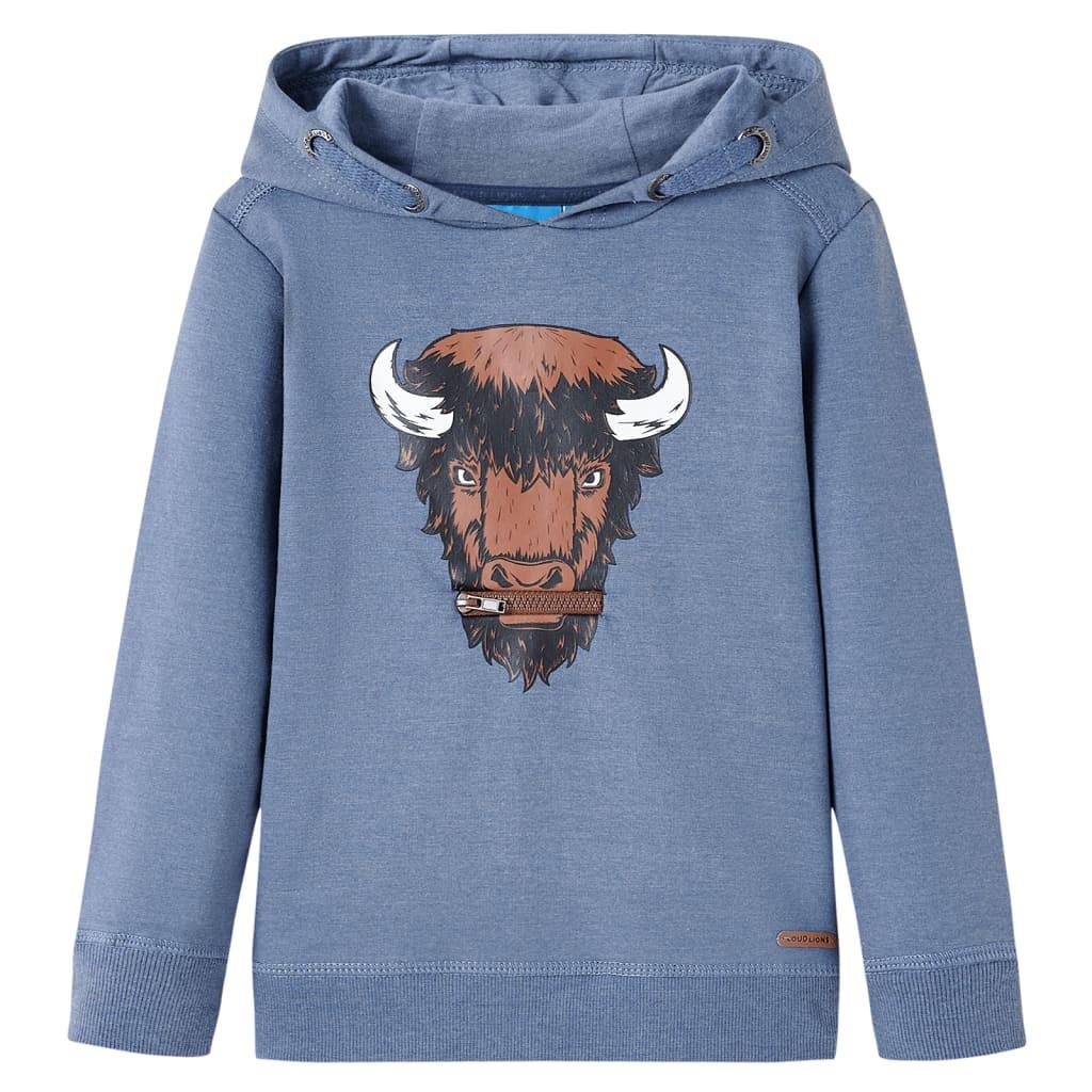 Kinder Kapuzenpullover Baumwolle Jungen Blau 116 von VidaXL