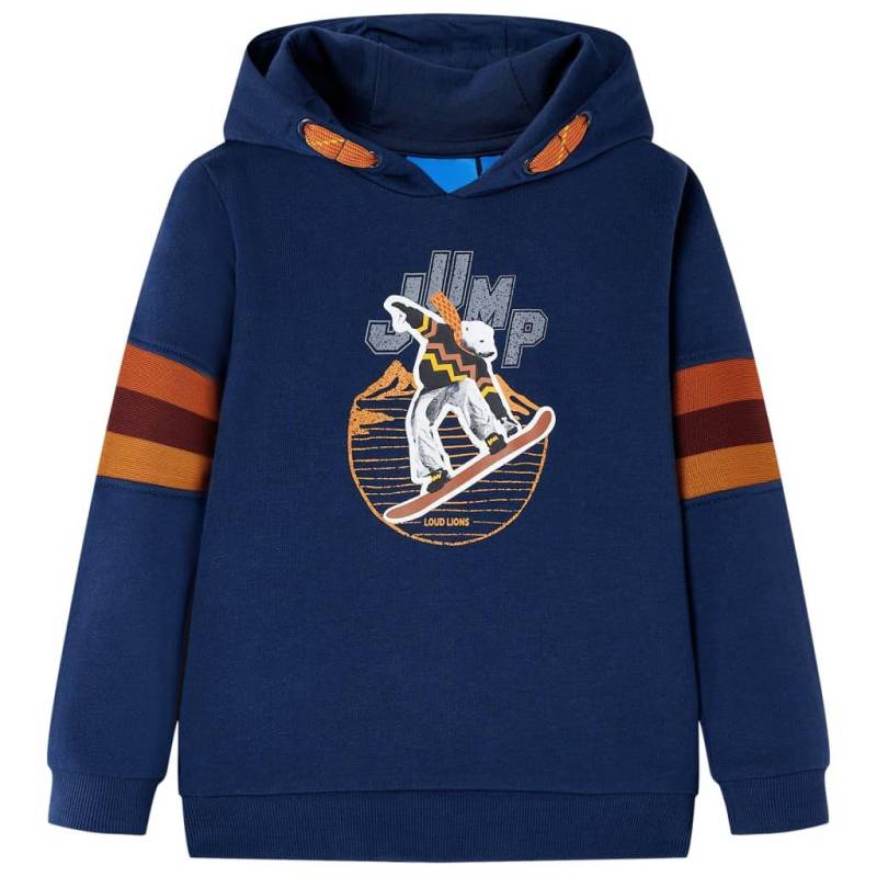 Kinder Kapuzenpullover Baumwolle Jungen Blau 116 von VidaXL