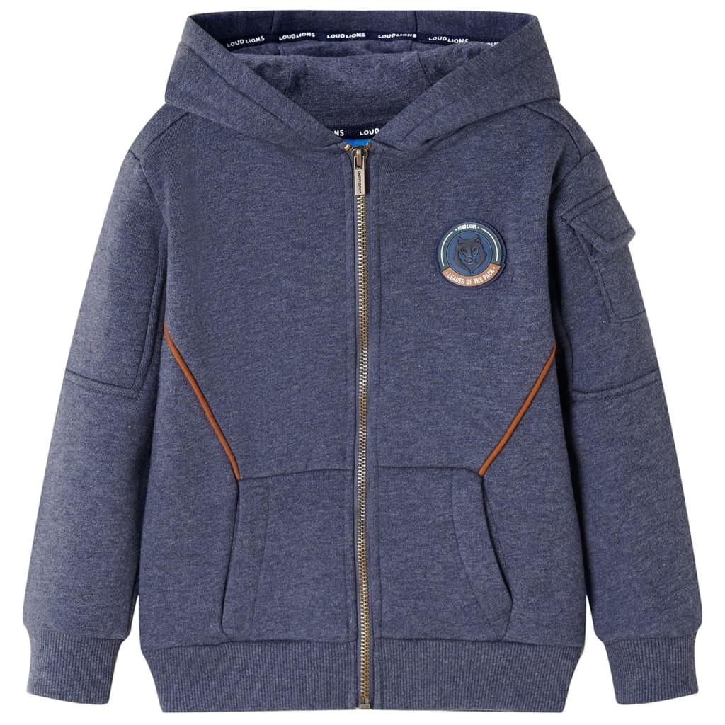 Kinder Kapuzenpullover Baumwolle Jungen Blau 116 von VidaXL