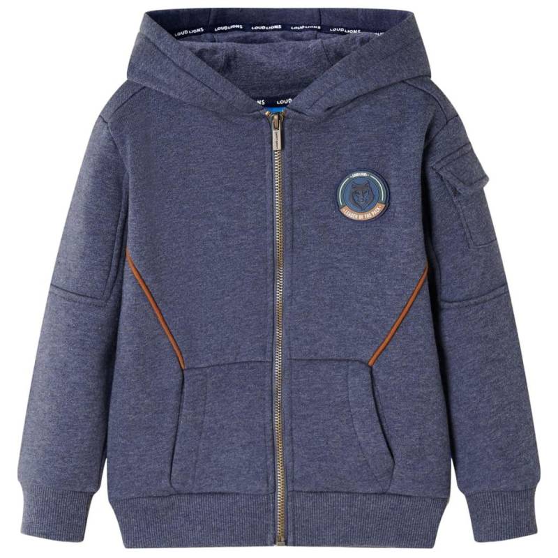 Kinder Kapuzenpullover Baumwolle Jungen Blau 128 von VidaXL