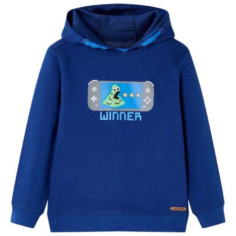 Kinder Kapuzenpullover Baumwolle Jungen Blau 128 von VidaXL