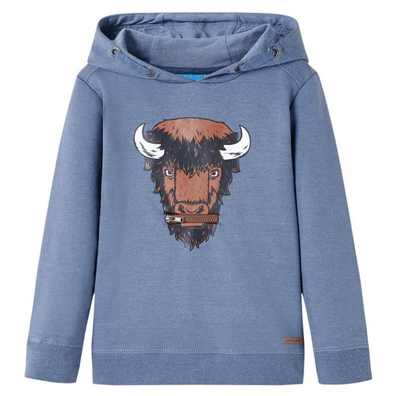 Kinder Kapuzenpullover Baumwolle Jungen Blau 92 von VidaXL