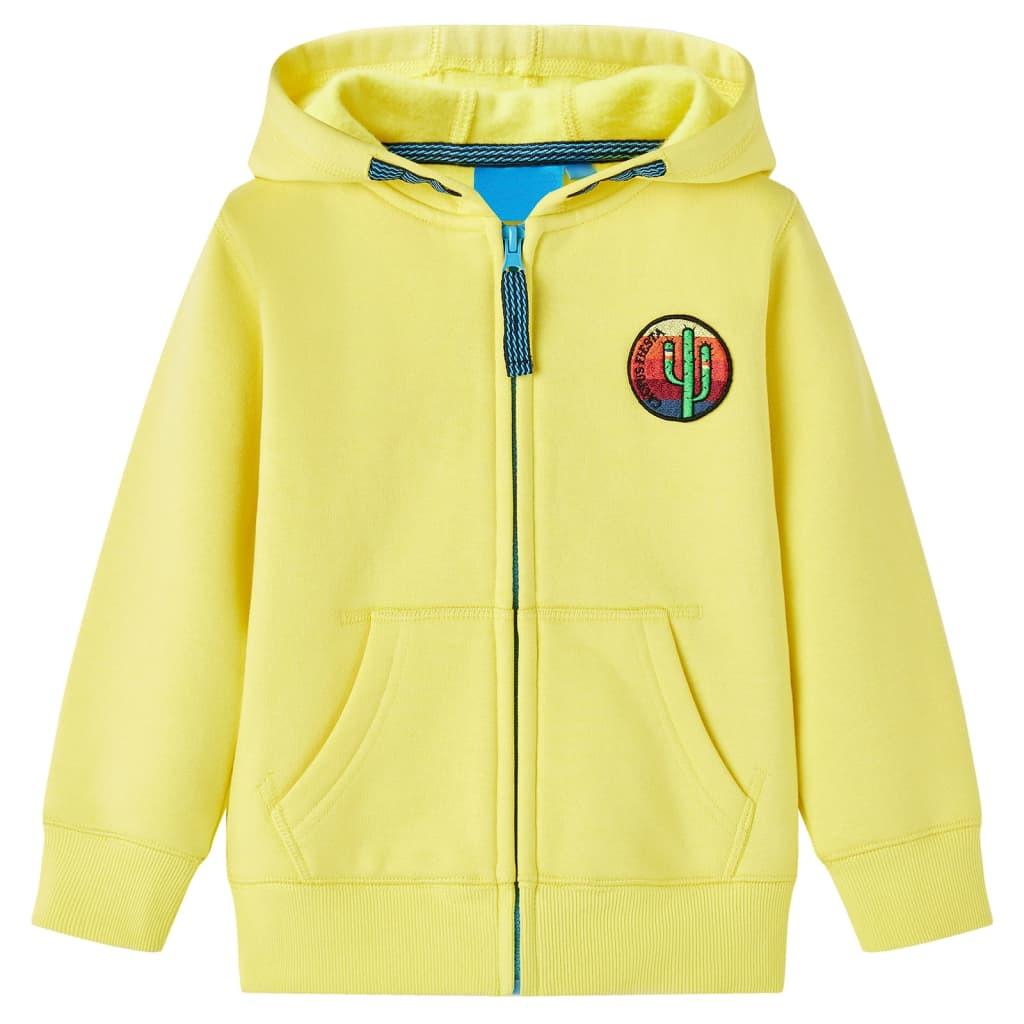 Kinder Kapuzenpullover Baumwolle Jungen Gelb Bunt 128 von VidaXL