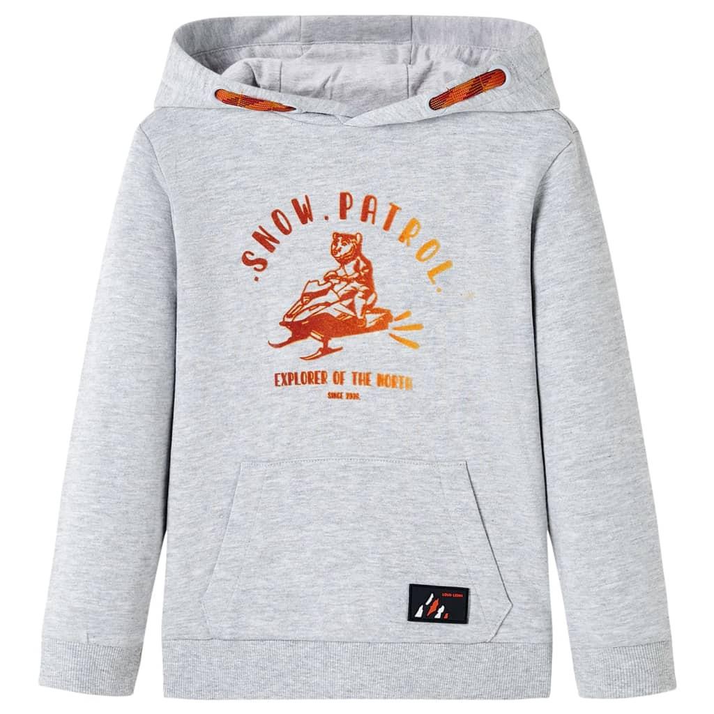 Kinder Kapuzenpullover Baumwolle Jungen Grau 104 von VidaXL