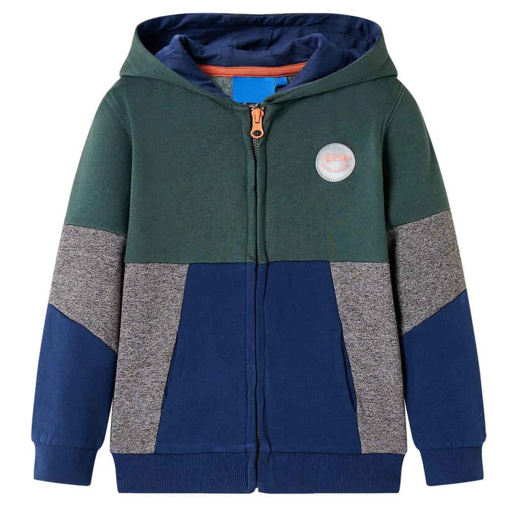 Kinder Kapuzenpullover Baumwolle Jungen Grün 104 von VidaXL