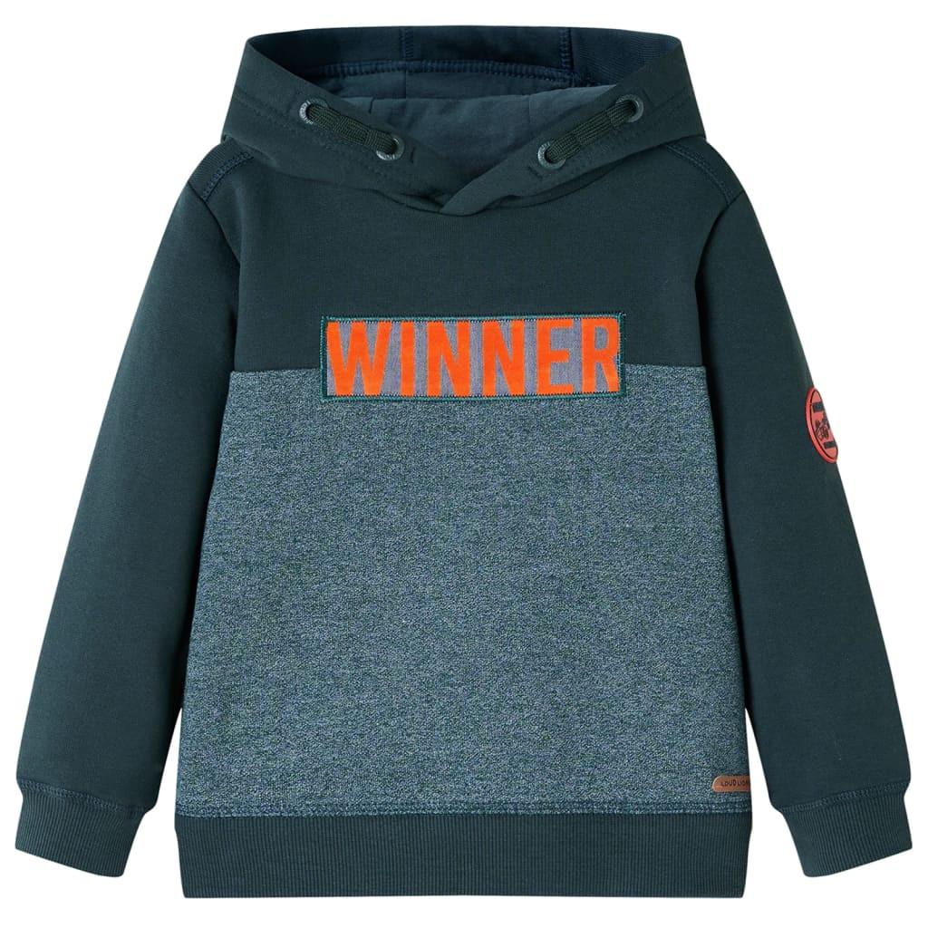 Kinder Kapuzenpullover Baumwolle Jungen Grün 116 von VidaXL