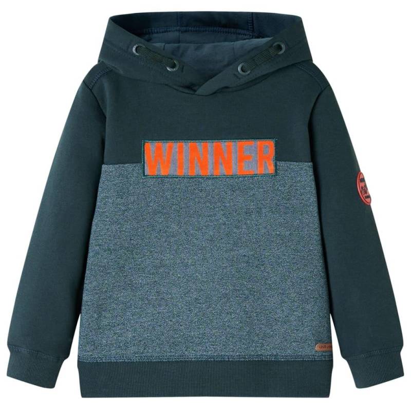 Kinder Kapuzenpullover Baumwolle Jungen Grün 128 von VidaXL