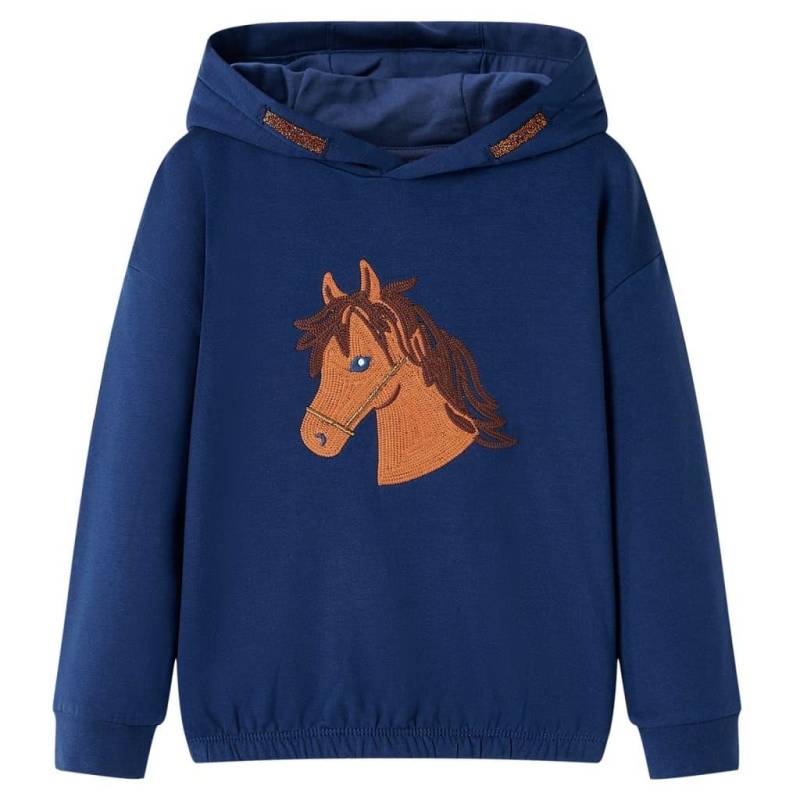 Kinder Kapuzenpullover Baumwolle Mädchen Blau 104 von VidaXL