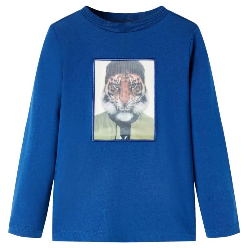 Kinder Langarmshirt Baumwolle Mädchen Blau 104 von VidaXL