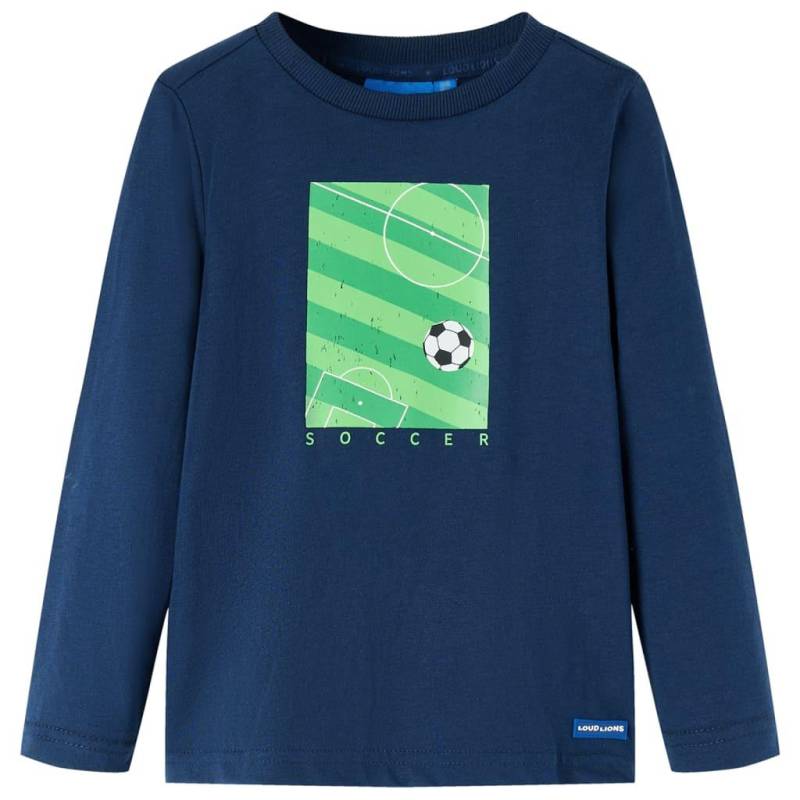 Kinder Langarmshirt Baumwolle Mädchen Blau 104 von VidaXL