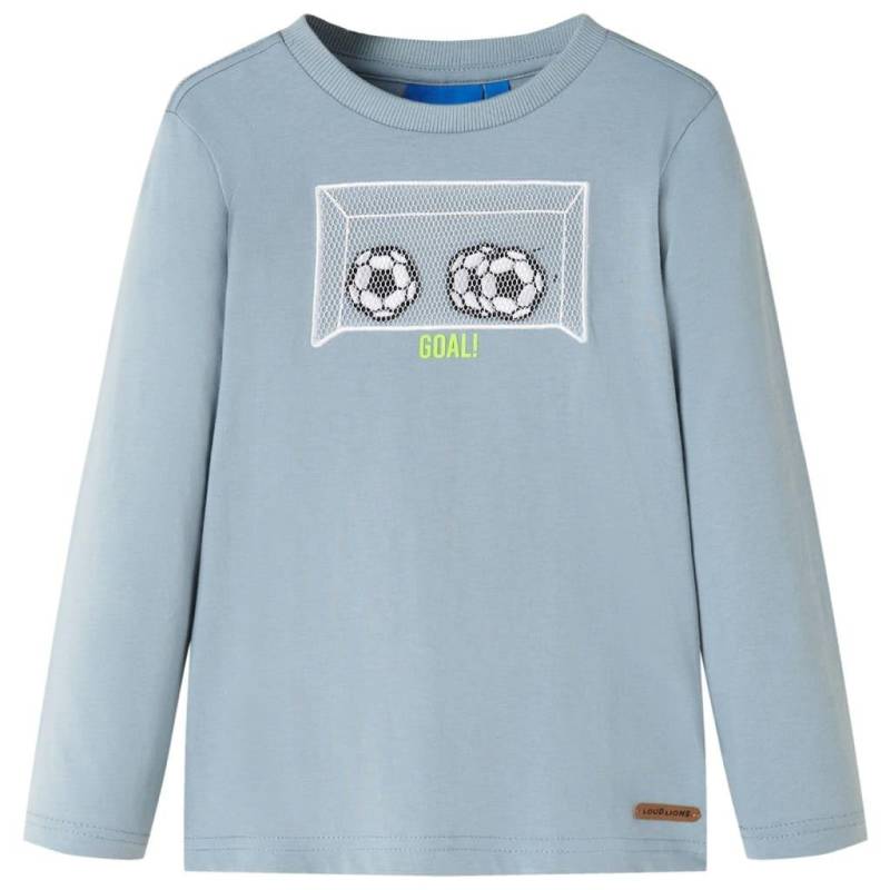 Kinder Langarmshirt Baumwolle Mädchen Blau 104 von VidaXL