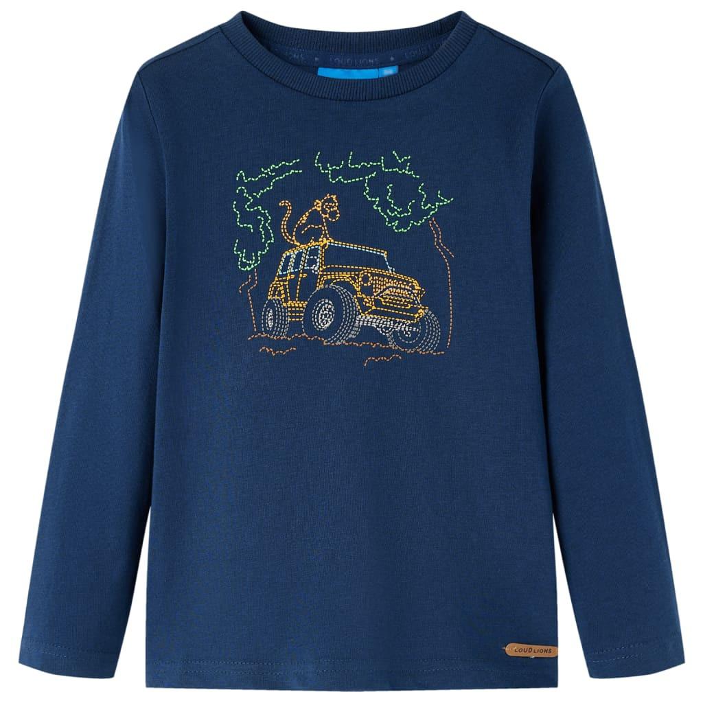 Kinder Langarmshirt Baumwolle Mädchen Blau 104 von VidaXL