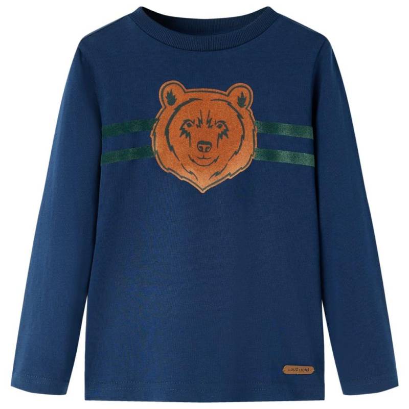 Kinder Langarmshirt Baumwolle Mädchen Blau 104 von VidaXL