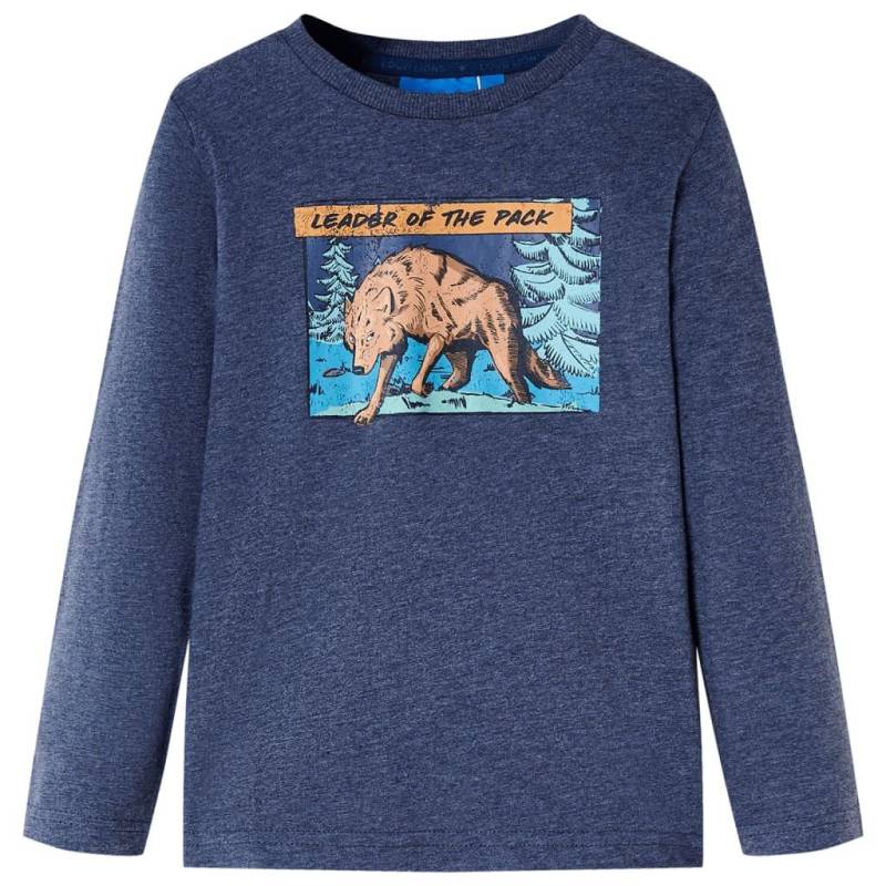 Kinder Langarmshirt Baumwolle Mädchen Blau 116 von VidaXL