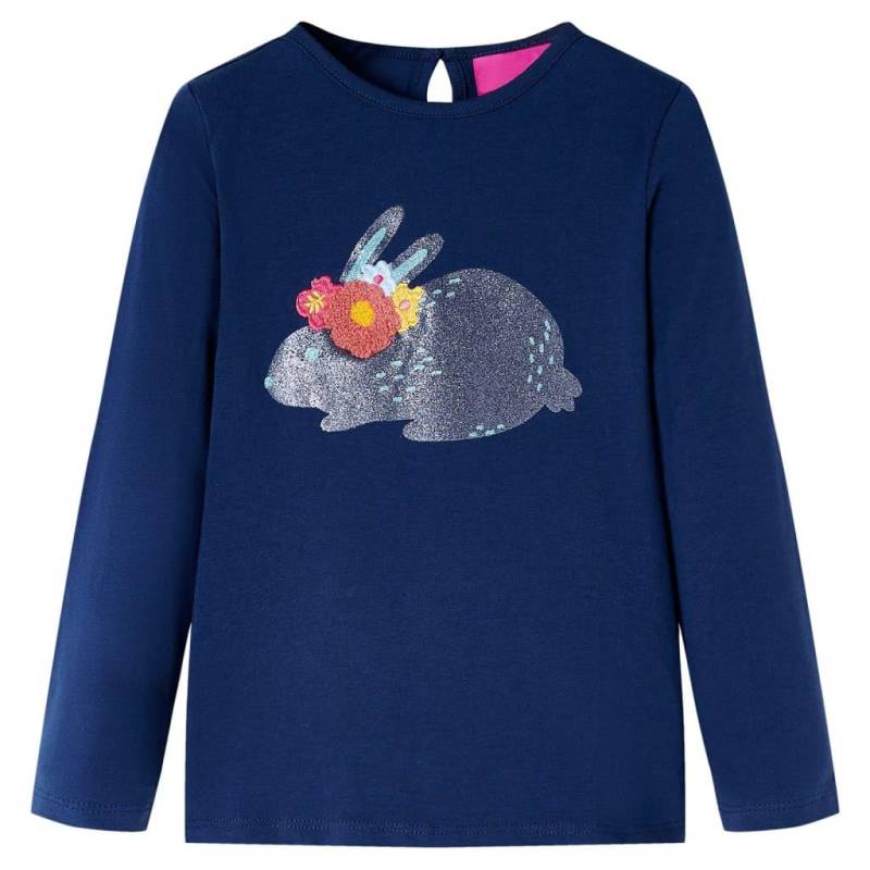 Kinder Langarmshirt Baumwolle Mädchen Blau 116 von VidaXL