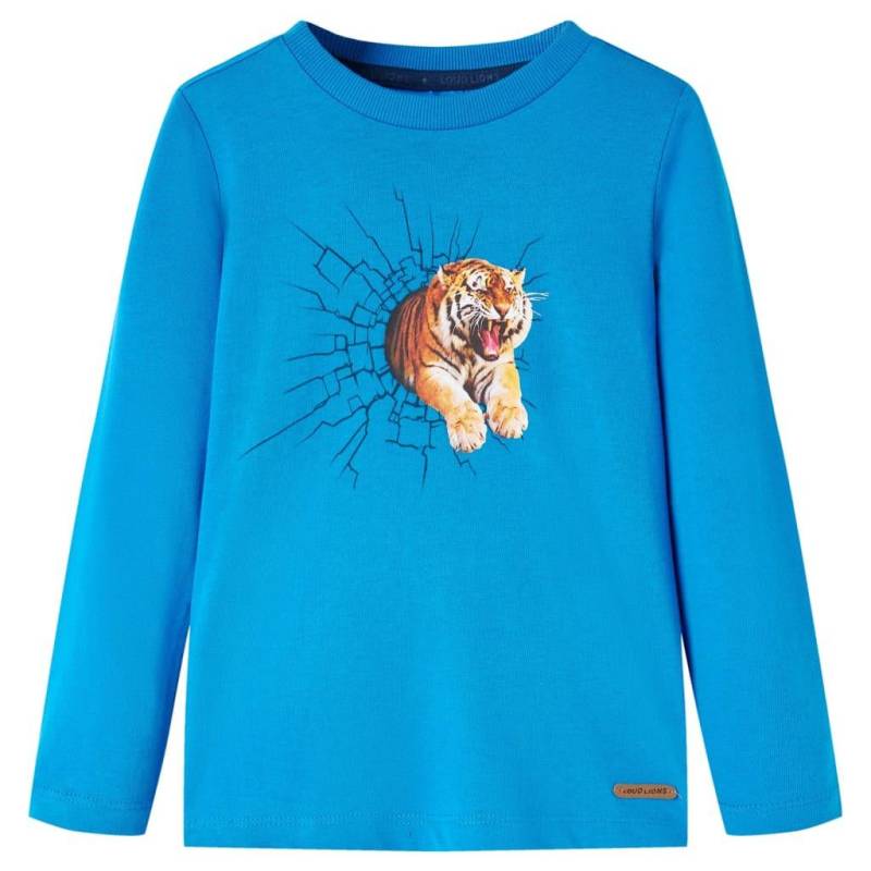 Kinder Langarmshirt Baumwolle Mädchen Blau 116 von VidaXL