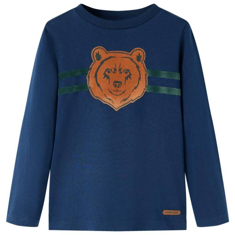 Kinder Langarmshirt Baumwolle Mädchen Blau 128 von VidaXL