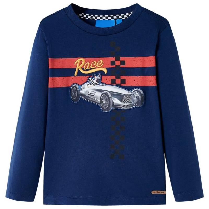 Kinder Langarmshirt Baumwolle Mädchen Blau 128 von VidaXL