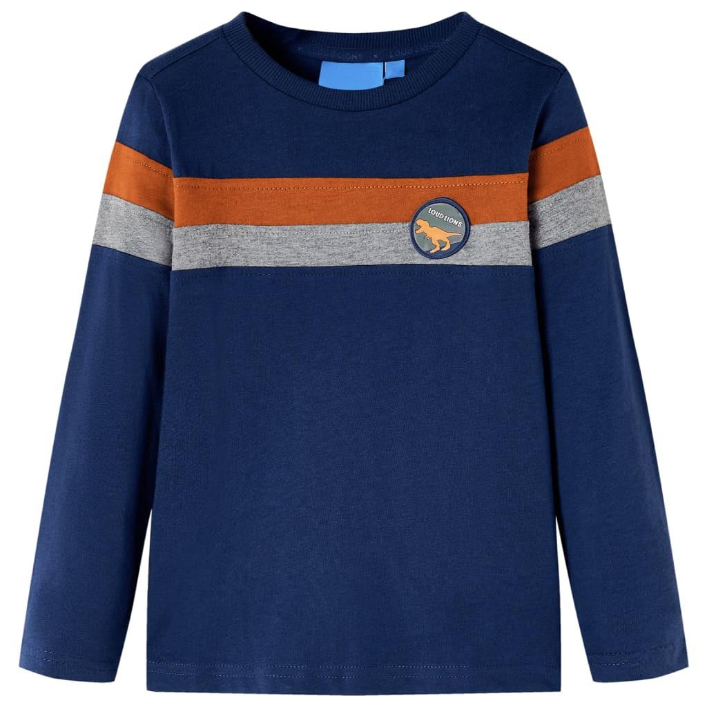 Kinder Langarmshirt Baumwolle Mädchen Blau 128 von VidaXL