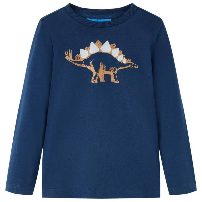 Kinder Langarmshirt Baumwolle Mädchen Blau 128 von VidaXL