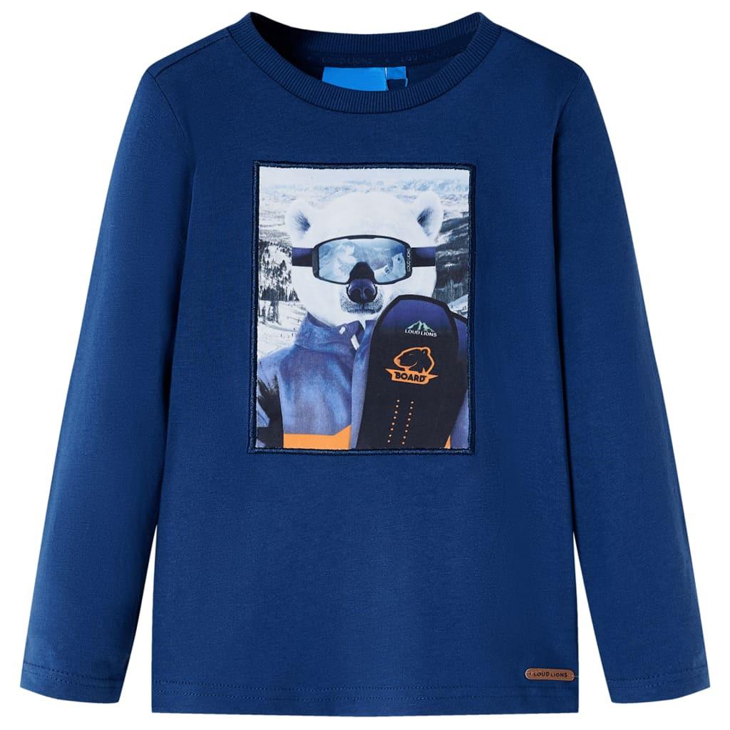 Kinder Langarmshirt Baumwolle Mädchen Blau 128 von VidaXL