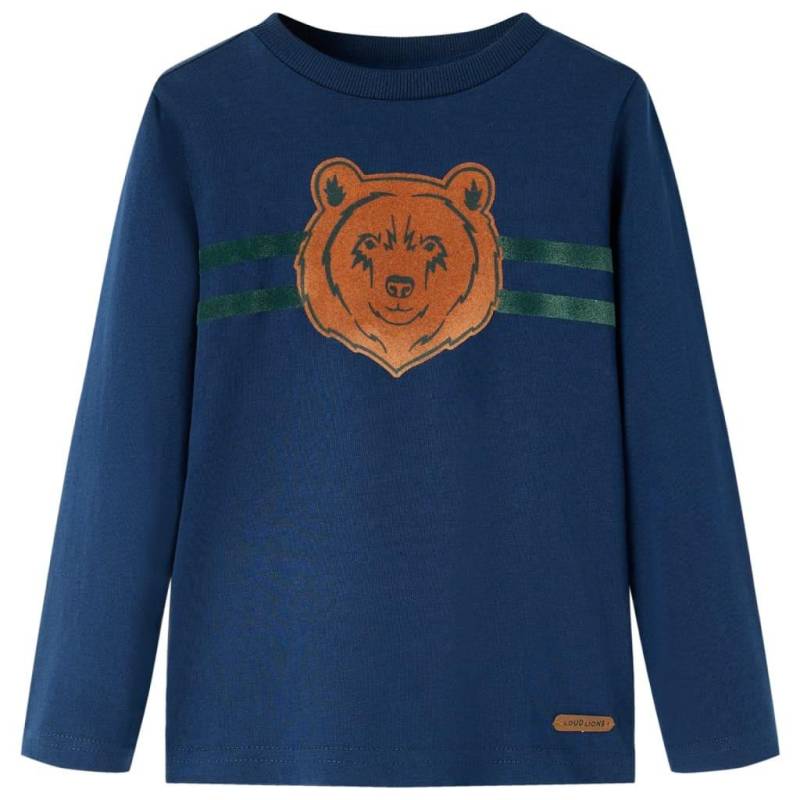 Kinder Langarmshirt Baumwolle Mädchen Blau 140 von VidaXL