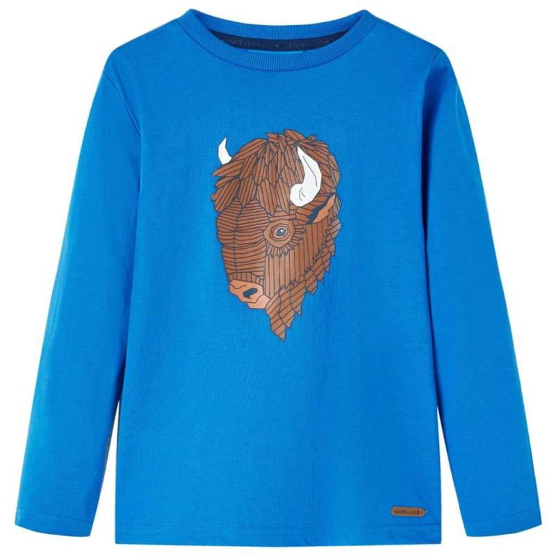 Kinder Langarmshirt Baumwolle Mädchen Blau 140 von VidaXL