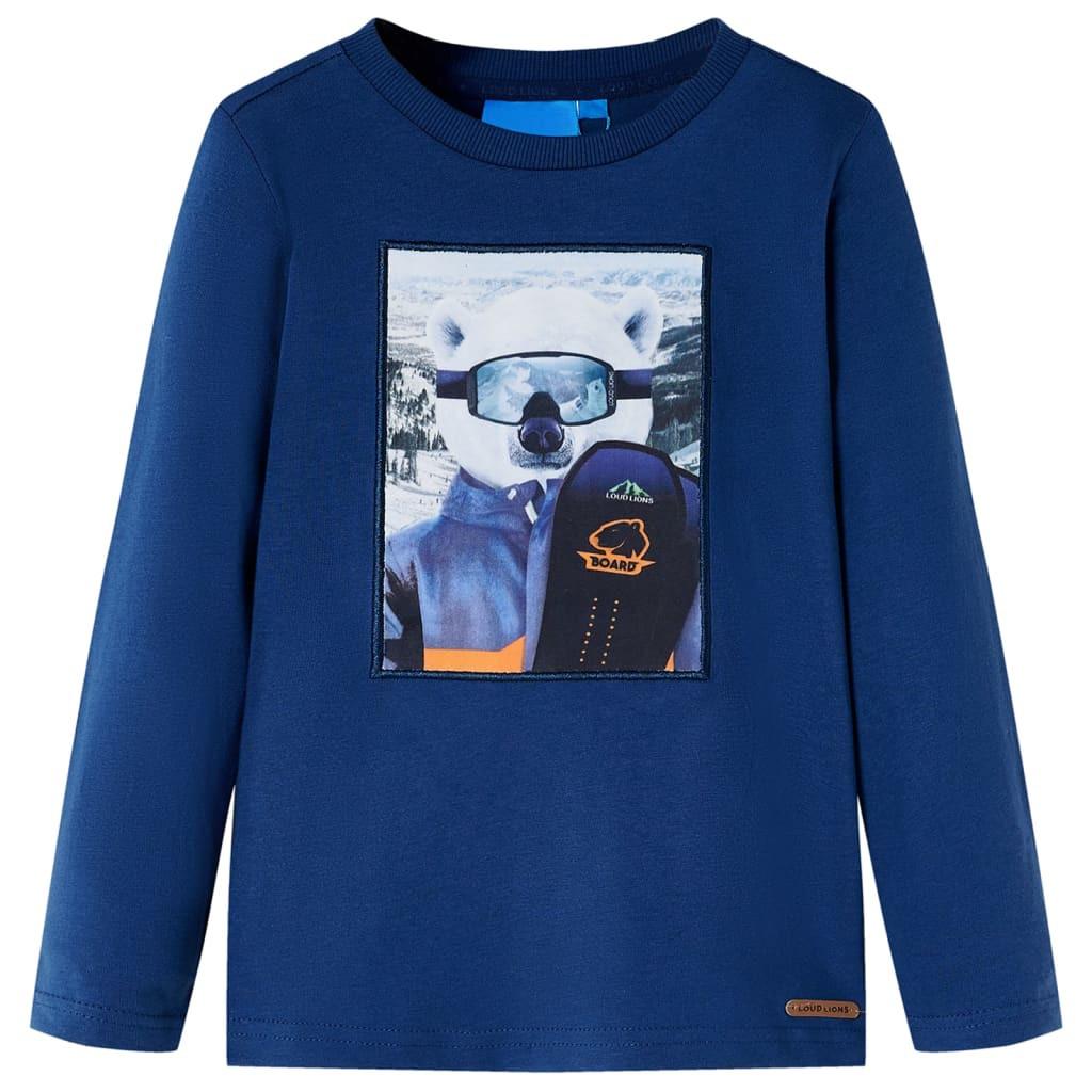 Kinder Langarmshirt Baumwolle Mädchen Blau 140 von VidaXL