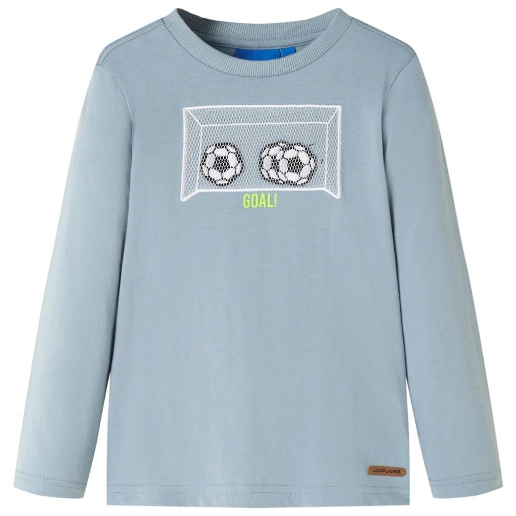 Kinder Langarmshirt Baumwolle Mädchen Blau 92 von VidaXL