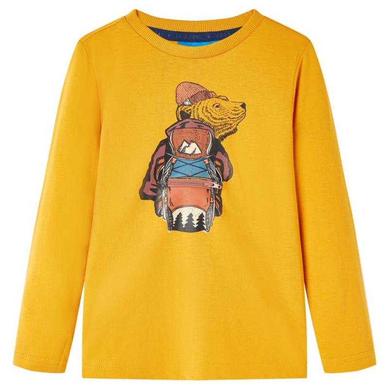 Kinder Langarmshirt Baumwolle Mädchen Gelb Bunt 104 von VidaXL