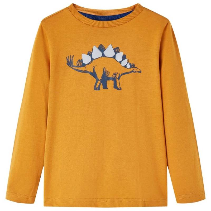 Kinder Langarmshirt Baumwolle Mädchen Gelb Bunt 104 von VidaXL