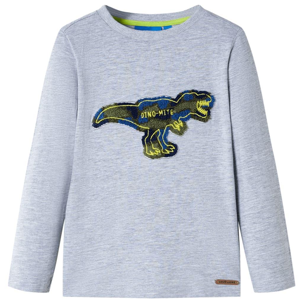 Kinder Langarmshirt Baumwolle Mädchen Grau 128 von VidaXL