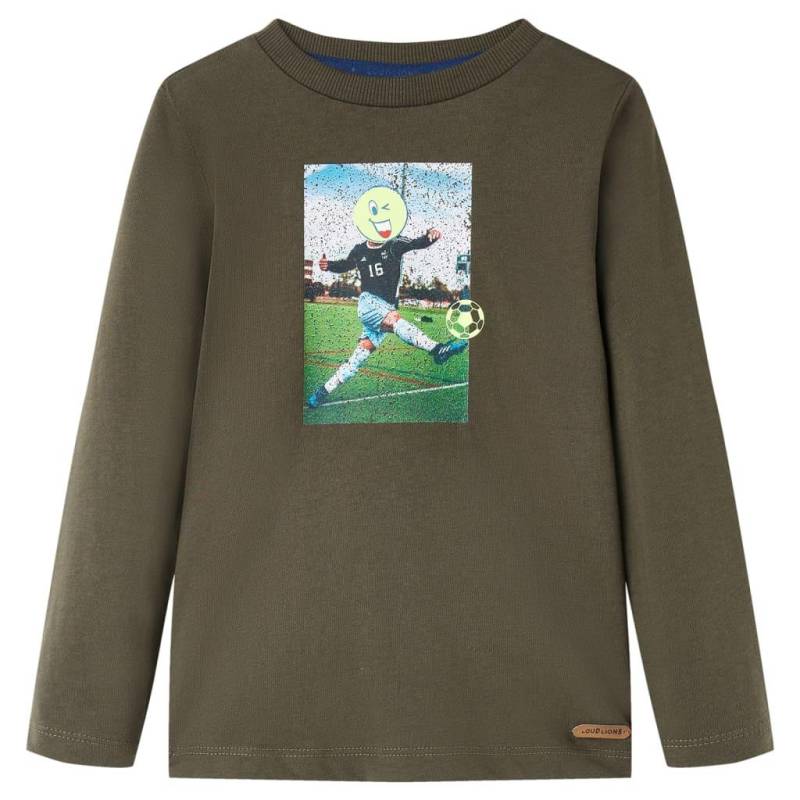 Kinder Langarmshirt Baumwolle Mädchen Grün 104 von VidaXL