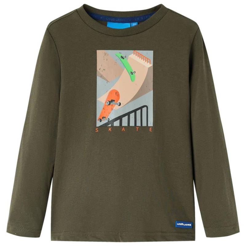 Kinder Langarmshirt Baumwolle Mädchen Grün 104 von VidaXL