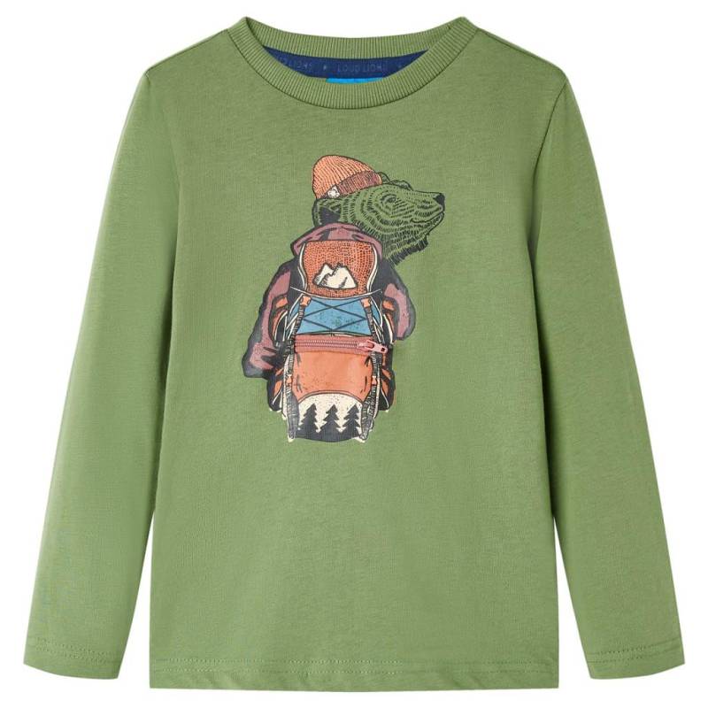 Kinder Langarmshirt Baumwolle Mädchen Grün 116 von VidaXL